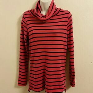L.L.Bean Striped Pure Cotton Turtleneck. XS